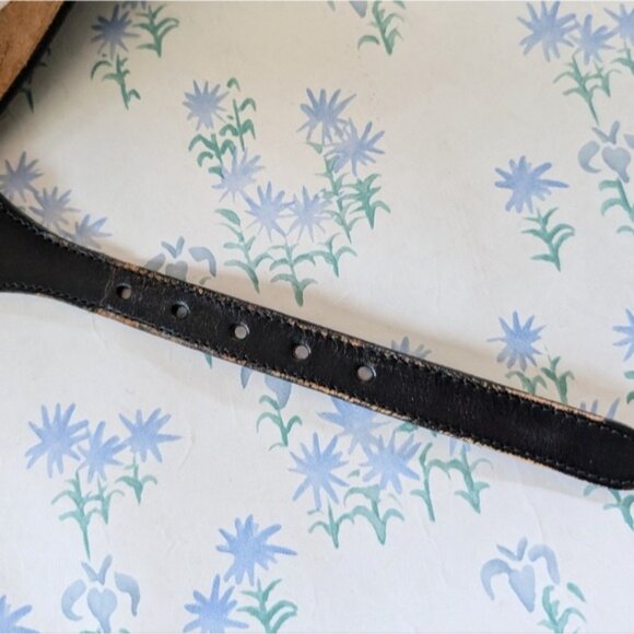 Justin Western Leather Belt 40 Black Silver Woven Braided Cowboy Cowhide U.S.A. - Picture 4 of 4